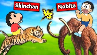 Shinchan Vs Nobita Battle Challenge 😱 || 😂 Funny Game