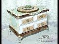 Hand decorated pastel green and pink jewelry box Hand decorated pastel green and pink jewelry box