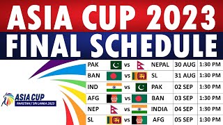 Asia Cup 2023 Schedule:  Match Fixtures, Venue, Timings and Teams.