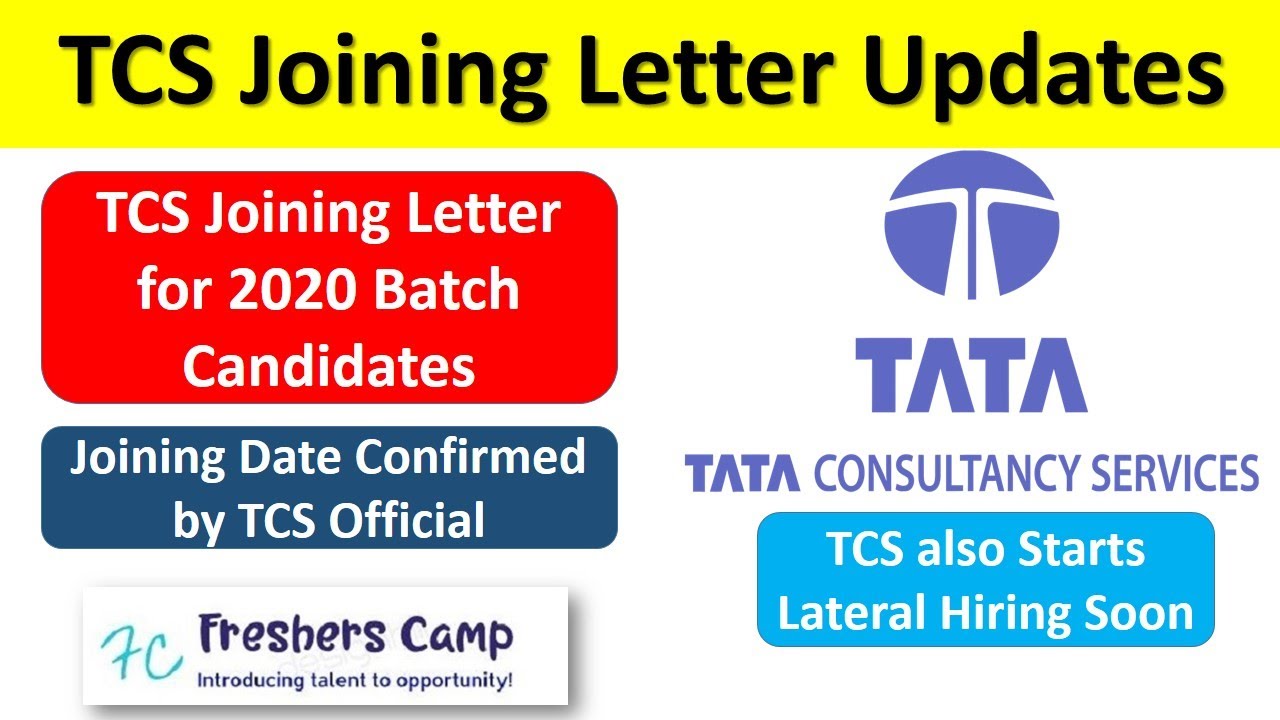 Tcs Joining Letter For 2020 Batch Joining Date Updates Tcs Onboarding News Tcs Lateral Hiring Youtube
