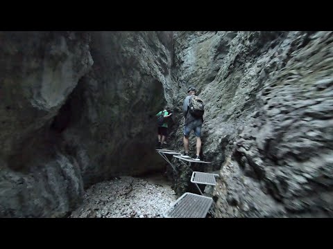 The narrowest part of Suchá Belá gorge, Slovenský raj National Park- 4k