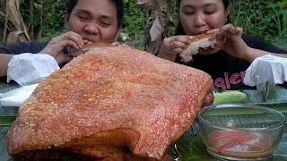 OUTDOOR COOKING | ROASTED PORK BELLY SLAB with a TWIST + MUKBANG collab w/ @VINCE & NANCY'S CHANNEL