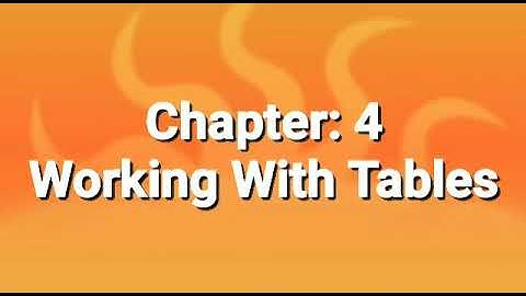 Class 8 Computer Chapter 4 MS Access Working With Tables
