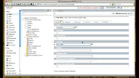 Creating a New Page in Typo3