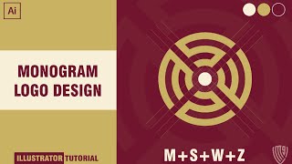 Monogram Logo Design MSWZ With A Circular Grid | Adobe Illustrator Tutorial