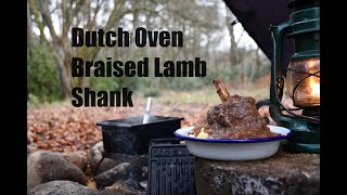 Firebox Stove Dutch Oven Slow Cooked Braised Lamb Shank