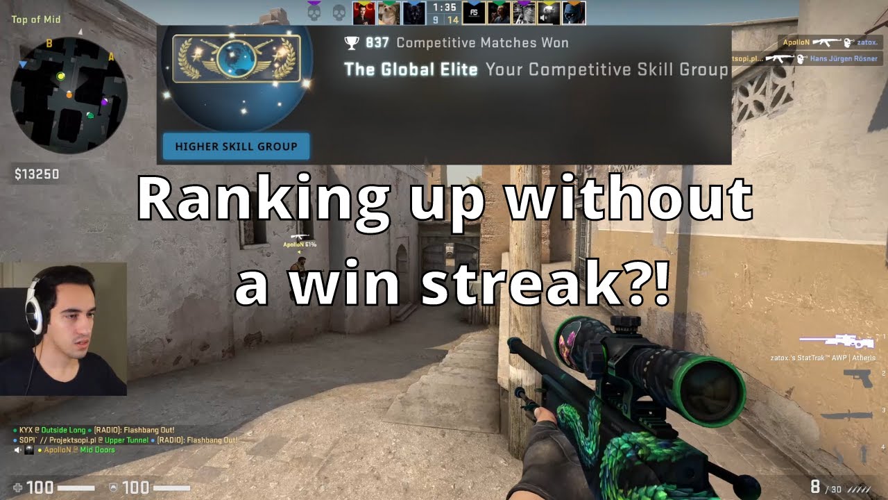 Rank up without a win streak?! CS GO Dust 2 Competitive Gameplay! Dust ...