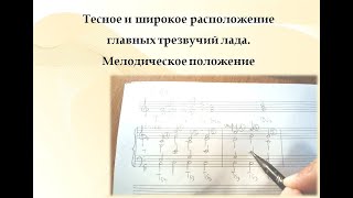 Тесное и широкое расположение трезвучий. Мелодическое положение