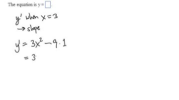 Example: Equation of a Tangent Line