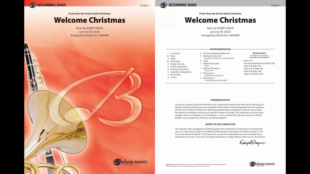 Welcome Christmas From How The Grinch Stole Christmas Arr Douglas E Wagner Score Sound Youtube