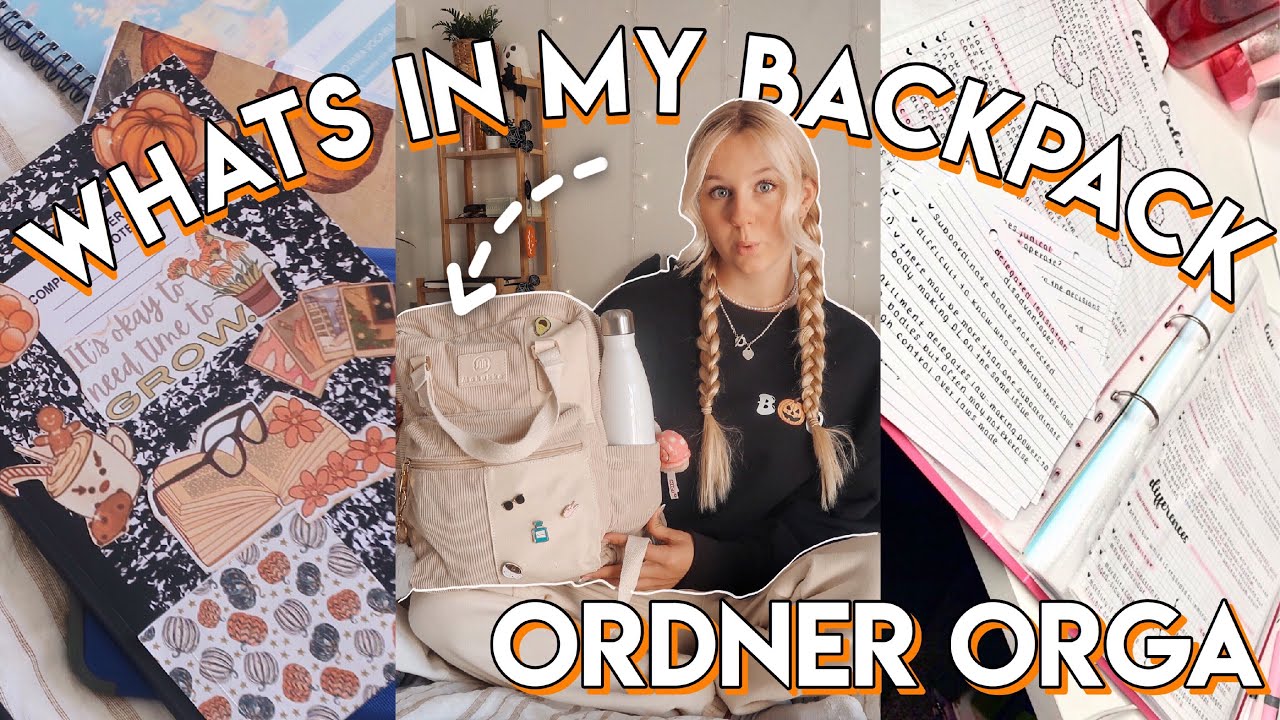 WHAT'S IN MY BACKPACK & ORDNER ! SCHNELLES LERNEN FÜR KLASSENARBEITEN | MaVie Noelle