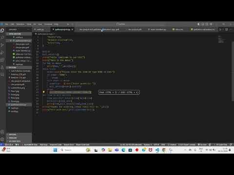 Python Project||Cafe management system||First Python project|| - YouTube