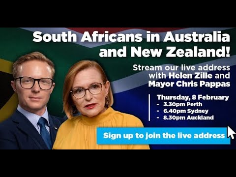 DA's Helen Zille & Chris Pappas speaking with South Africans in Australia and New Zealand 8 Feb 2024
