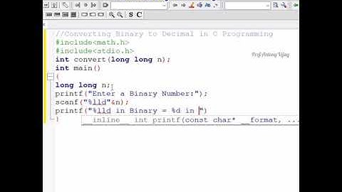 Converting Binary Number to Decimal in C Programming | Prof.Antony Vijay #shorts