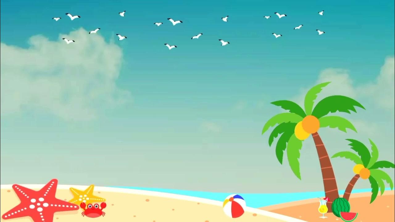 BEACH BACKGROUND (animated background for kids) | simple editing - YouTube