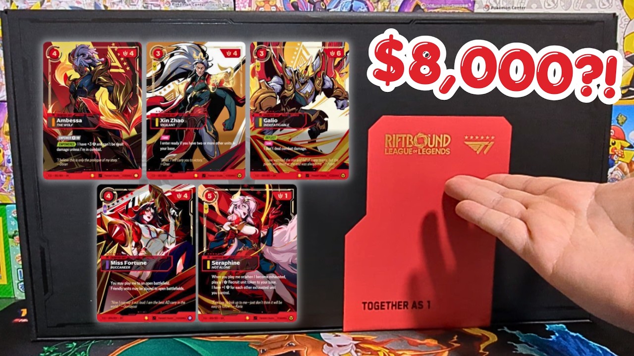$8,000 For 5 Cards? Riftbound x T1 Signature Unboxing - YouTube