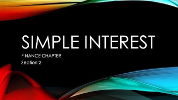 Compute Simple Interest – Finance Chapter Section 2 Saving