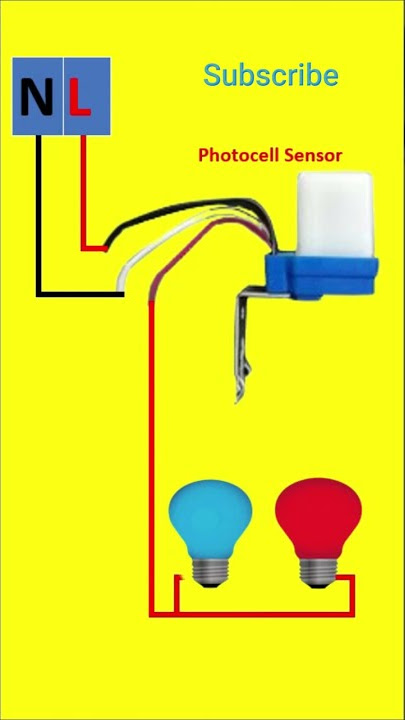 Automatic Day Night Light ON/OFF | photocell Sensors wiring connection diagram #shorts