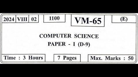 XII HSC JULY 2024 Computer Science-I Question Paper Solution #hsc #computerscience #maharashtraboard