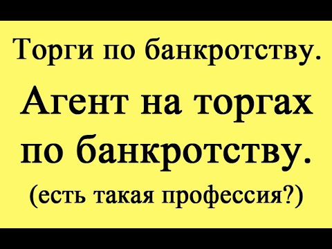 Агент на торгах по банкротству (ИМХО)