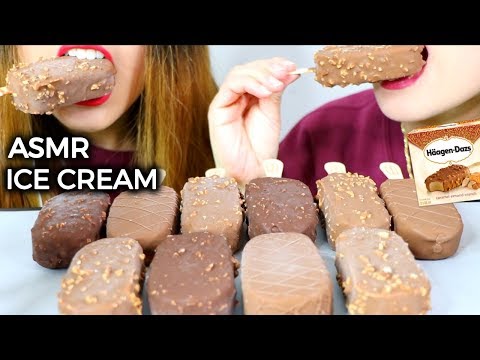 ASMR HAAGEN-DAZS ICE CREAM BARS 하겐 다즈 초콜릿 아이스크림 리얼사운드 먹방 アイスクリーム 冰淇淋 Kem cây | Kim&Liz ASMR