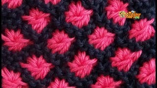 Cómo Tejer FLORES en COLORES -Knit Flowers in Colors 2 agujas (363)