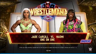 Jade Cargill vs Naomi. WrestleMania 41. WWE 2K25