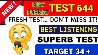 REAL PAST EXAM IELTS LISTENING TEST WITH ANSWERS 2021 | MOCK TEST 644 |