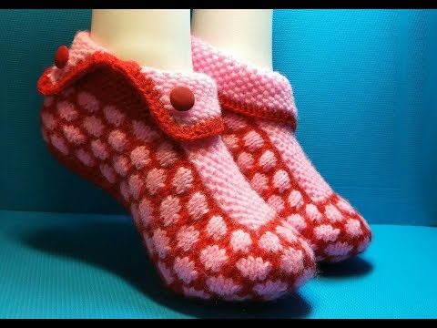 Вязание спицами домашние тапочки