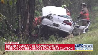 Woman killed in one-car crash near Clayton