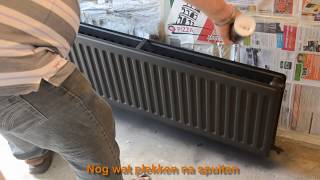 Verwarmings radiator spuiten met spuitbus