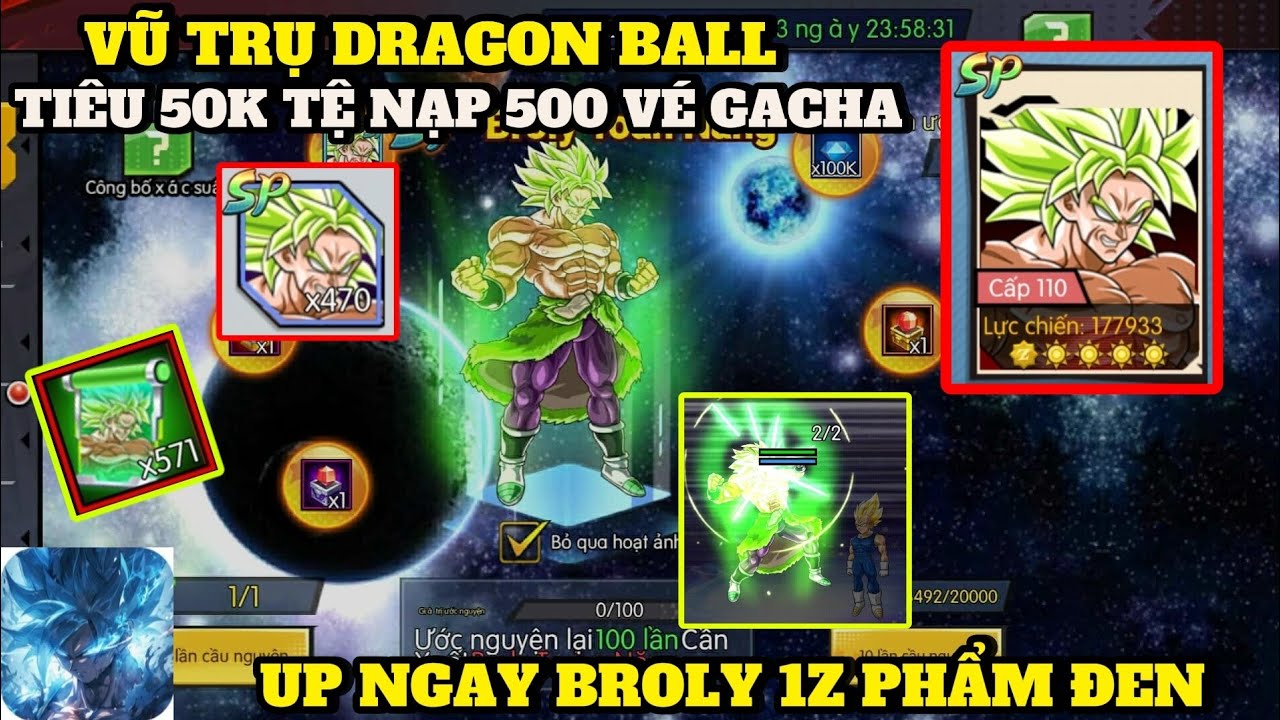 Vũ Trụ Dragon Ball X7Game - BROLY FULL FORCE SIÊU TANKER VŨ TRỤ 7 RA MẮT , UP NGAY 1Z VÀNG PHẨM ĐEN