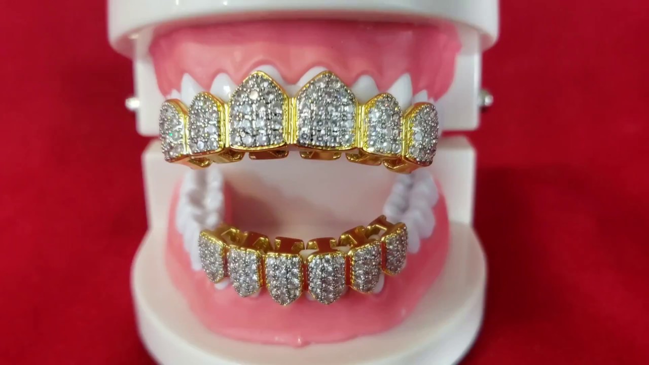 Grillz Micro Pave CZ 2tone Set