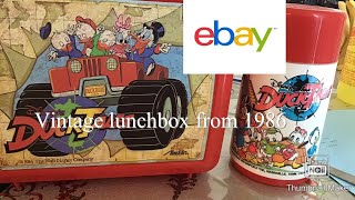 Unboxing vintage 1986 duck tales lunchbox with thermos from EBay