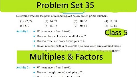 Problem Set 35 Class 5th Math Ch-8  Multiples & Factor / Problem Set 35 / Standard 5th / Maharashtra