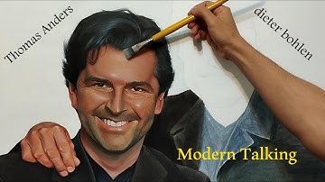 Modern-Talking Portrait Painting - Thomas Anders & Dieter Bohlen Oil Portrait - ( part 1 )