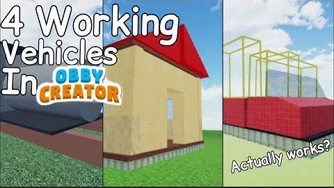 4 Working vehicles in Obby Creator
