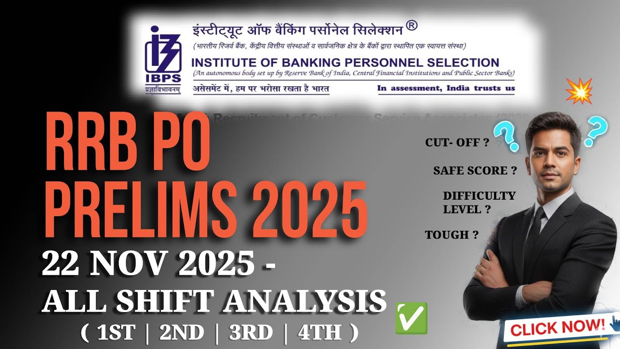 RRB PO PRELIMS 2025 (22 Nov) 🔥 STATE- WISE Cut-Off📌 Safe Score Revealed 😱 | All Shifts Full Analysis