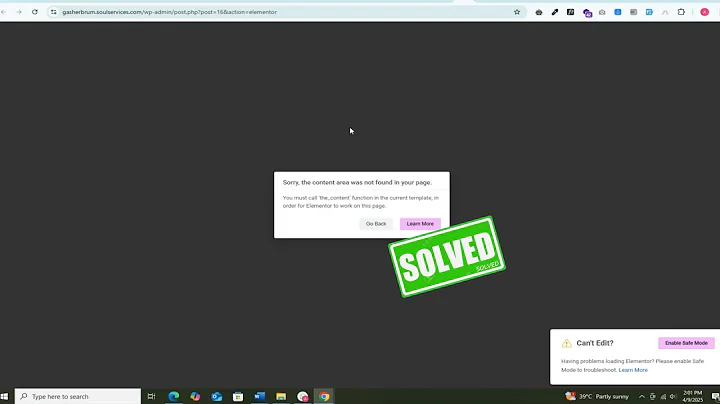 FIX Elementor Content Area Not Found Error in Just Minutes with Top Tips