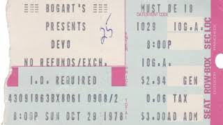 Devo - Bogart's (Cincinnati. OH. 29/10/1978)