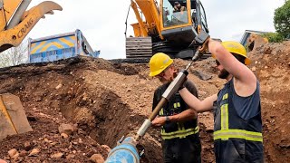 13 feet down!! Water Service/sewer Install