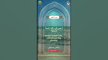 ﴿ يا ايتها النفس المطمئنه ارجعي الى ربك راضيه مرضيه ﴾ سورة الفجر - وقَّاص صدِّيقي