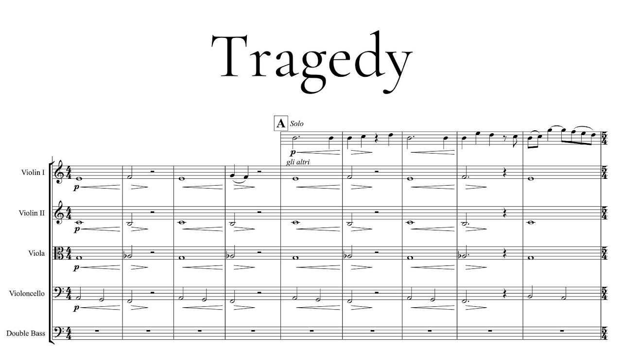 Tragedy - Sheet Music/Score 【original composition】 [No AI]
