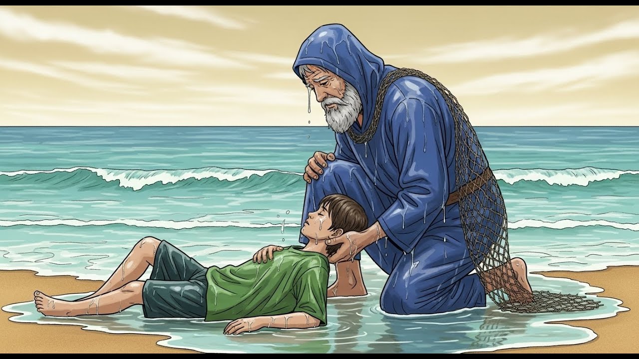 حكاية الصياد الذي وجد شاب يغرق في النهر وبعدما انقذه اكتشف انه ابنه المفقود