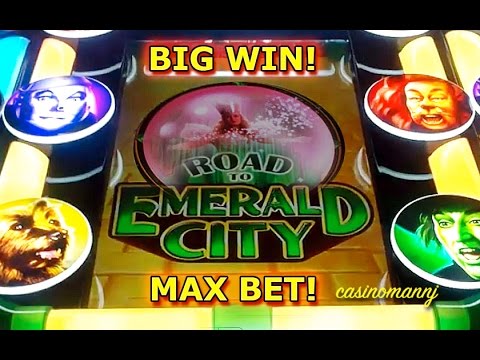 Wizard of Oz - Road to Emerald City - MAX BET! - BIG WIN! - Slot Machine Bonus - 동영상