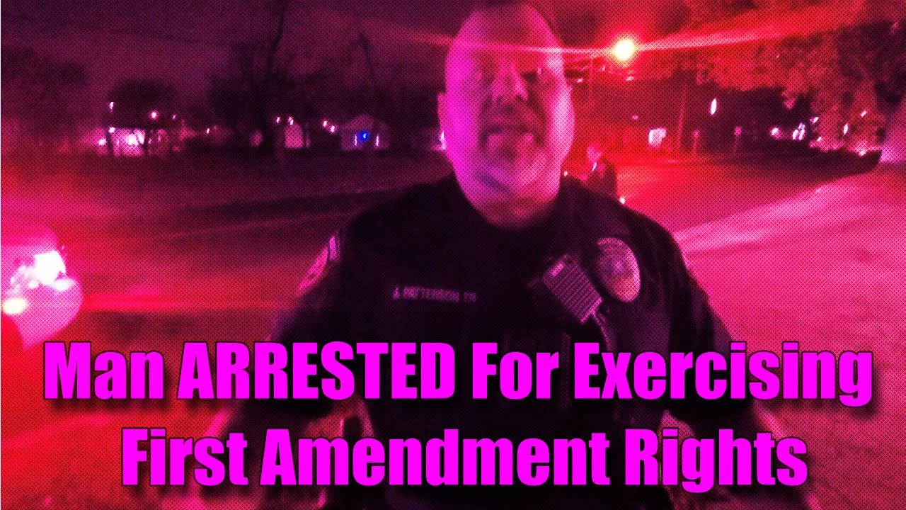 Man ARRESTED For Exercising First Amendment Rights - YouTube