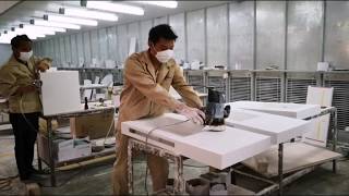 Introducing the KKR Solid Surface Basin is processing in the Fabrication Workshop Wealth