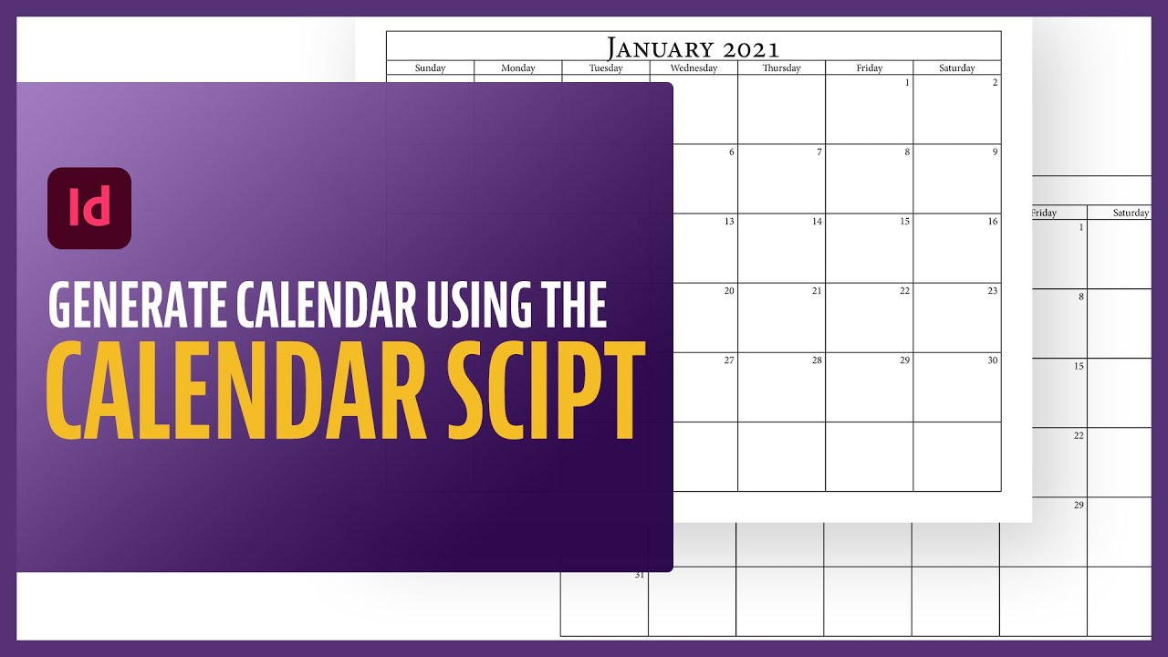 How To Generate Calendar in InDesign Using the Calendar Script/Wizard