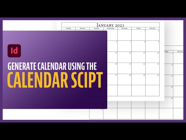 How To Generate Calendar in InDesign Using the Calendar Script/Wizard (Very  Easy) - YouTube