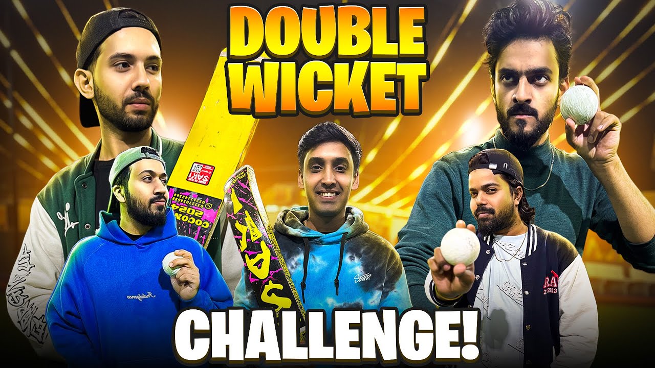 YouTubers Double Wicket Challenge With Mishkat, Shaheer, Aemaay & Ali Dadx !! 😍